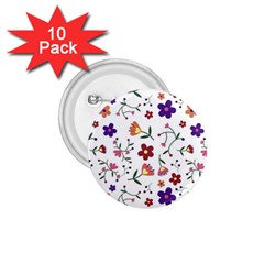 Flowers Pattern Texture Nature 1 75  Buttons (10 Pack)