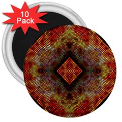 Autumn Kaleidoscope Art Pattern 3  Magnets (10 pack) 