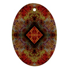 Autumn Kaleidoscope Art Pattern Oval Ornament (Two Sides)