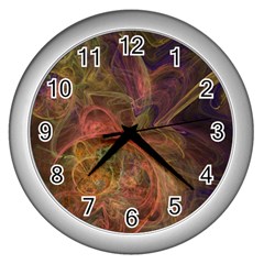 Abstract Colorful Art Design Wall Clock (silver)