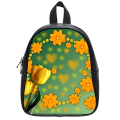 Background Design Texture Tulips School Bag (small) by Celenk