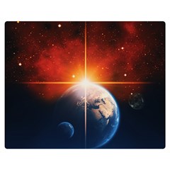 Earth Globe Planet Space Universe Double Sided Flano Blanket (medium)  by Celenk