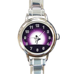 Woman Moon Fantasy Composing Night Round Italian Charm Watch by Celenk