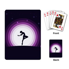 Woman Moon Fantasy Composing Night Playing Cards Single Design by Celenk