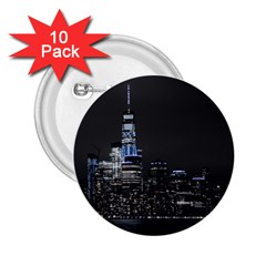 New York Skyline New York City 2 25  Buttons (10 Pack)  by Celenk