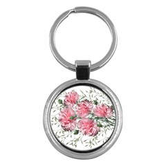 Carnations Flowers Nature Garden Key Chains (round)  by Celenk