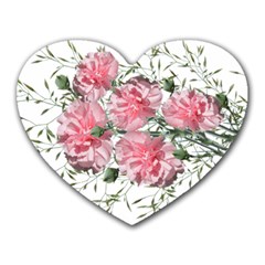 Carnations Flowers Nature Garden Heart Mousepads by Celenk