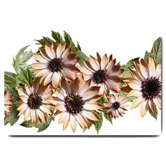 Sun Daisies Leaves Flowers Large Doormat  by Celenk
