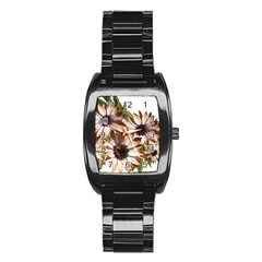 Sun Daisies Leaves Flowers Stainless Steel Barrel Watch by Celenk