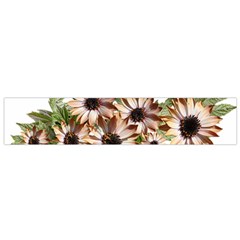 Sun Daisies Leaves Flowers Small Flano Scarf by Celenk