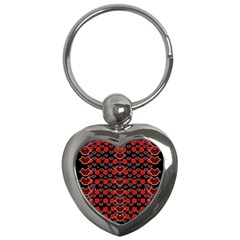 Red Lips And Roses Just For Love Key Chains (heart)  by pepitasart