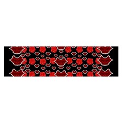 Red Lips And Roses Just For Love Satin Scarf (oblong) by pepitasart
