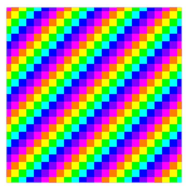 7 Color Square Grid Large Satin Scarf (Square)