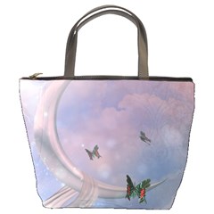 The Wonderful Moon With Butterflies Bucket Bag by FantasyWorld7