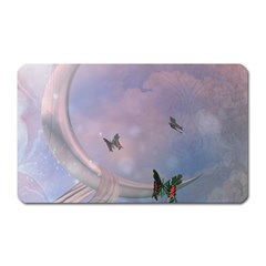 The Wonderful Moon With Butterflies Magnet (rectangular) by FantasyWorld7