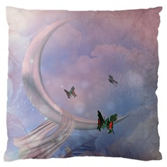 The Wonderful Moon With Butterflies Standard Flano Cushion Case (one Side) by FantasyWorld7