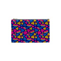 Pansexual Pride Hearts; A Cute Pan Pride Motif! Cosmetic Bag (small)