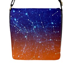 Abstract Pattern Color Design Flap Closure Messenger Bag (l) by Celenk