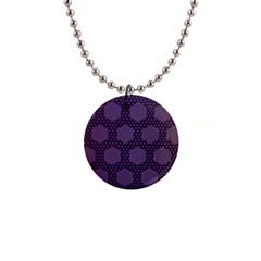 Hexagon Grid Geometric Hexagonal Button Necklaces by Celenk