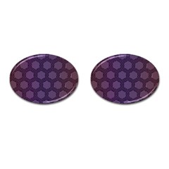 Hexagon Grid Geometric Hexagonal Cufflinks (oval) by Celenk