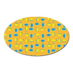 Lemons Ongoing Pattern Texture Oval Magnet by Celenk