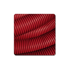 Tube Plastic Red Rip Square Magnet by Celenk