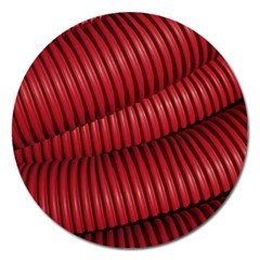 Tube Plastic Red Rip Magnet 5  (round) by Celenk