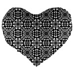 Fabric Design Pattern Color Large 19  Premium Heart Shape Cushions Back