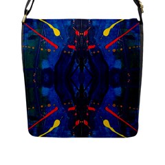 Kaleidoscope Art Pattern Ornament Flap Closure Messenger Bag (l) by Celenk