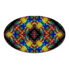 Kaleidoscope Art Pattern Ornament Oval Magnet by Celenk