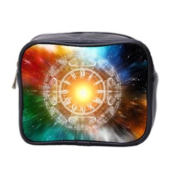 Universe Galaxy Sun Clock Time Mini Toiletries Bag (two Sides)