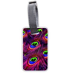 Peacock Feathers Color Plumage Luggage Tags (one Side)  by Celenk