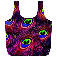 Peacock Feathers Color Plumage Full Print Recycle Bag (xl) by Celenk