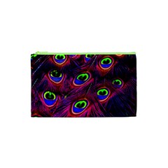 Peacock Feathers Color Plumage Cosmetic Bag (xs) by Celenk