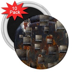 Background Metal Pattern Texture 3  Magnets (10 Pack)  by Celenk