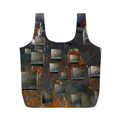 Background Metal Pattern Texture Full Print Recycle Bag (m) by Celenk