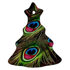 Peacock Feathers Color Plumage Christmas Tree Ornament (two Sides) by Celenk