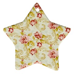 Background Pattern Flower Spring Ornament (Star)