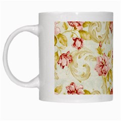 Background Pattern Flower Spring White Mugs