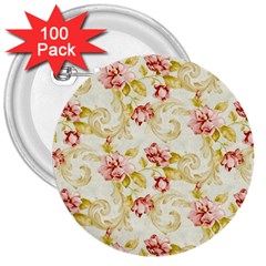 Background Pattern Flower Spring 3  Buttons (100 Pack)  by Celenk