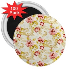 Background Pattern Flower Spring 3  Magnets (100 pack)