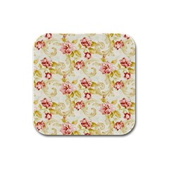 Background Pattern Flower Spring Rubber Square Coaster (4 pack) 