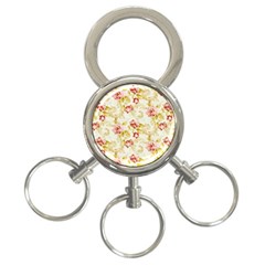 Background Pattern Flower Spring 3-Ring Key Chains