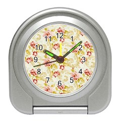 Background Pattern Flower Spring Travel Alarm Clock