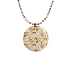 Background Pattern Flower Spring Button Necklaces