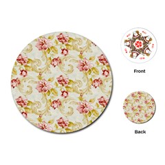 Background Pattern Flower Spring Playing Cards (Round)