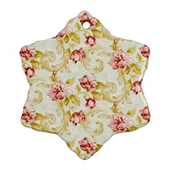Background Pattern Flower Spring Snowflake Ornament (Two Sides)