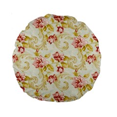 Background Pattern Flower Spring Standard 15  Premium Round Cushions