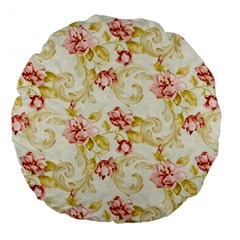 Background Pattern Flower Spring Large 18  Premium Round Cushions