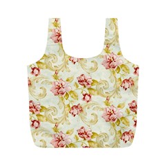 Background Pattern Flower Spring Full Print Recycle Bag (M)